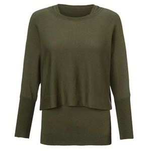 cabi Lightweight Sweater, Olive Green, Two-piece, Large